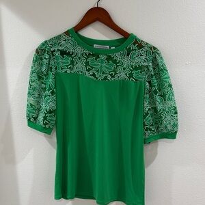 Notations Green Floral Women's Blouse